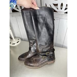 Hinge Women's Size 6.5 Brown Distressed Knee High Leather Riding Boots